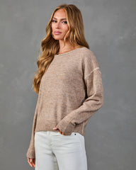 After Coffee Stitched Knit Sweater