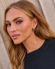 Milly Sculptural Ribbed Bar Stud Earrings