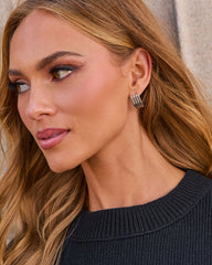 Milly Sculptural Ribbed Bar Stud Earrings