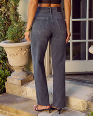 VICI Icon Super Stretch High Rise Raw Hem Straight Color Jeans