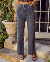 VICI Icon Super Stretch High Rise Raw Hem Straight Color Jeans