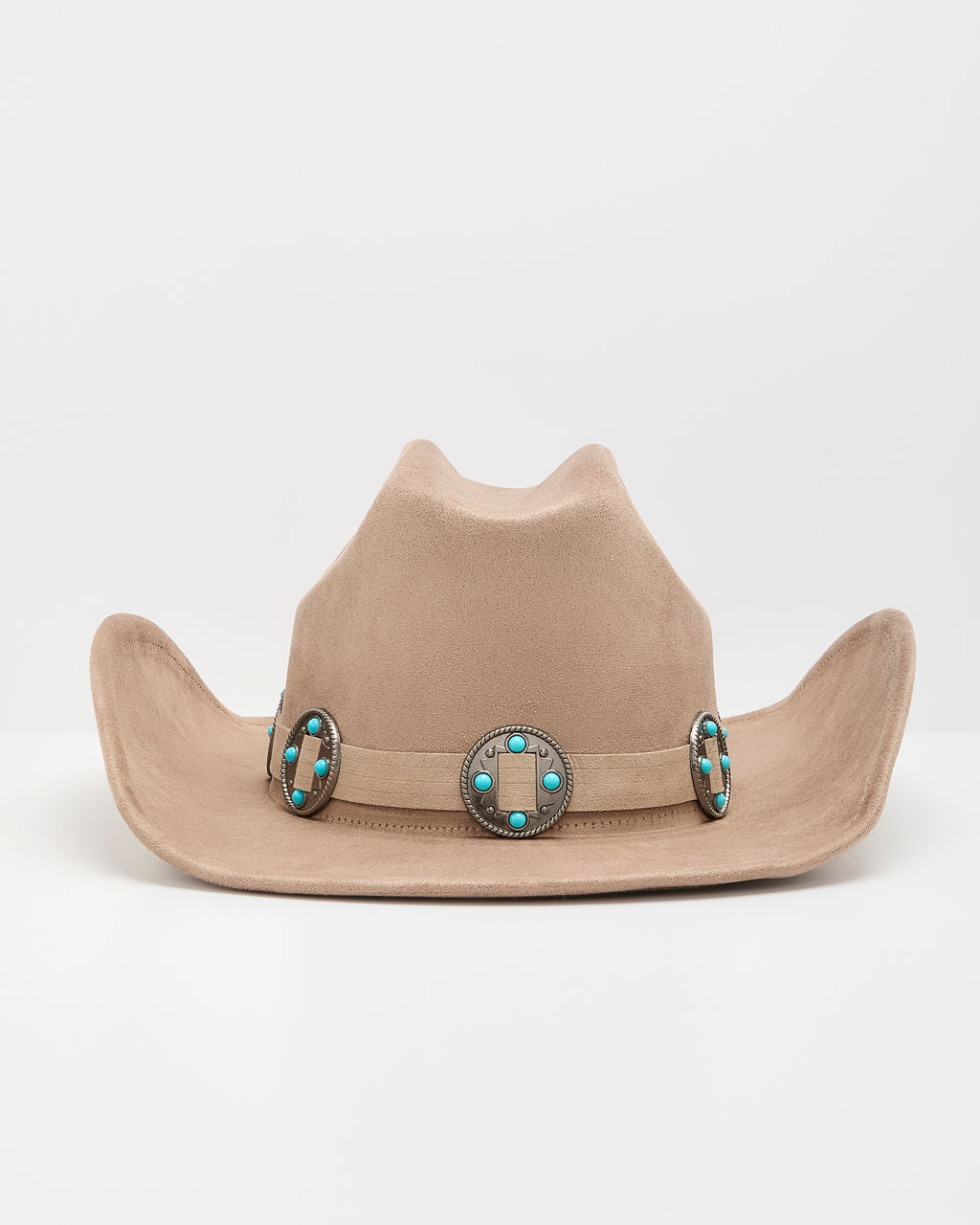 Salt Coast Faux Suede Turquoise Medallion Band Western Hat