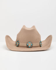 Salt Coast Faux Suede Turquoise Medallion Band Western Hat