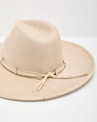 Daybreak Muse Faux Suede Banded Western Hat