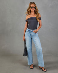 Sundown Muse Ribbed Off the Shoulder Top