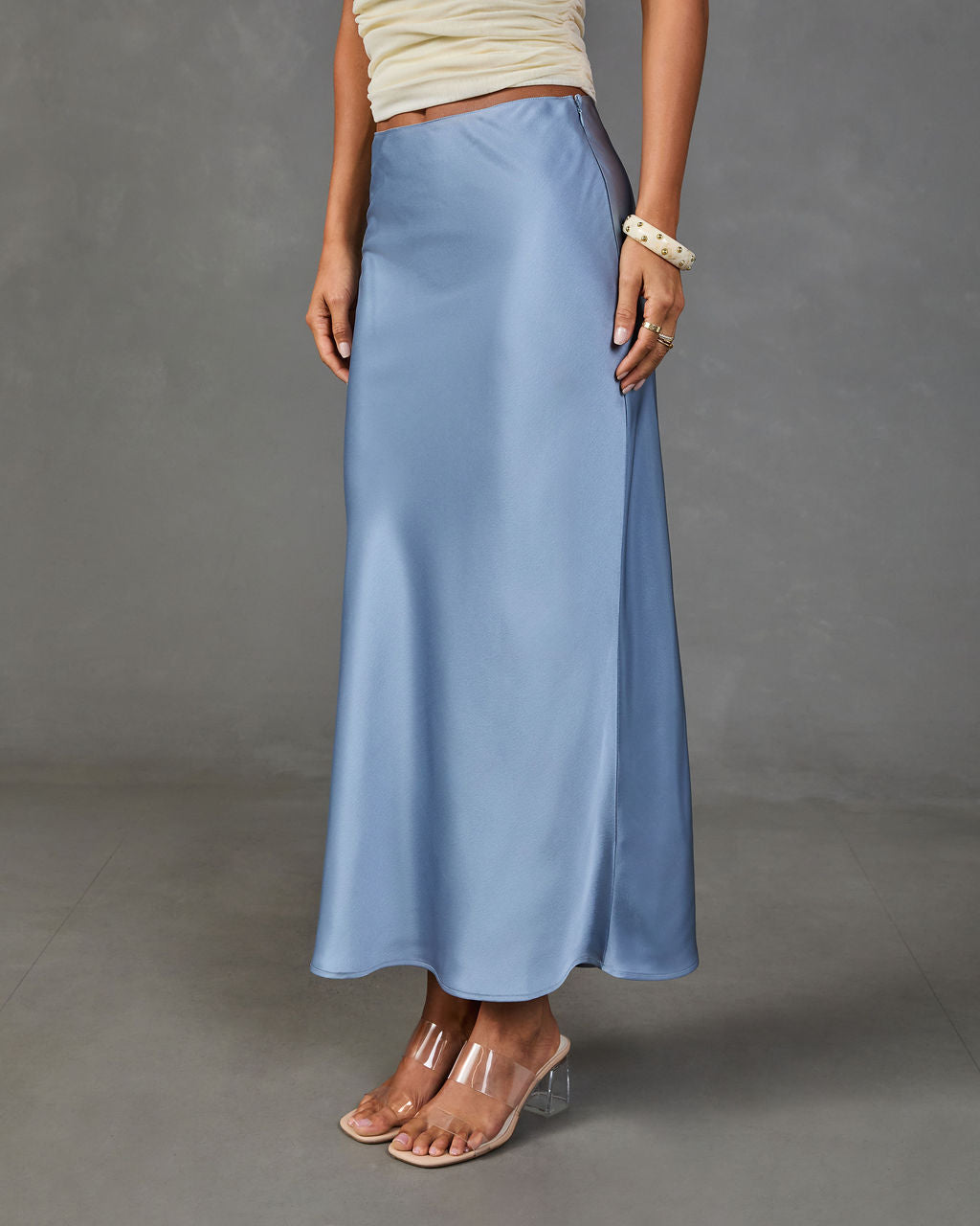 Lianna Satin Midi Skirt
