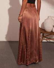Slow Evenings Satin Lace Maxi Skirt
