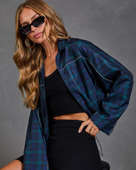 Active Form Plaid Track Jacket
