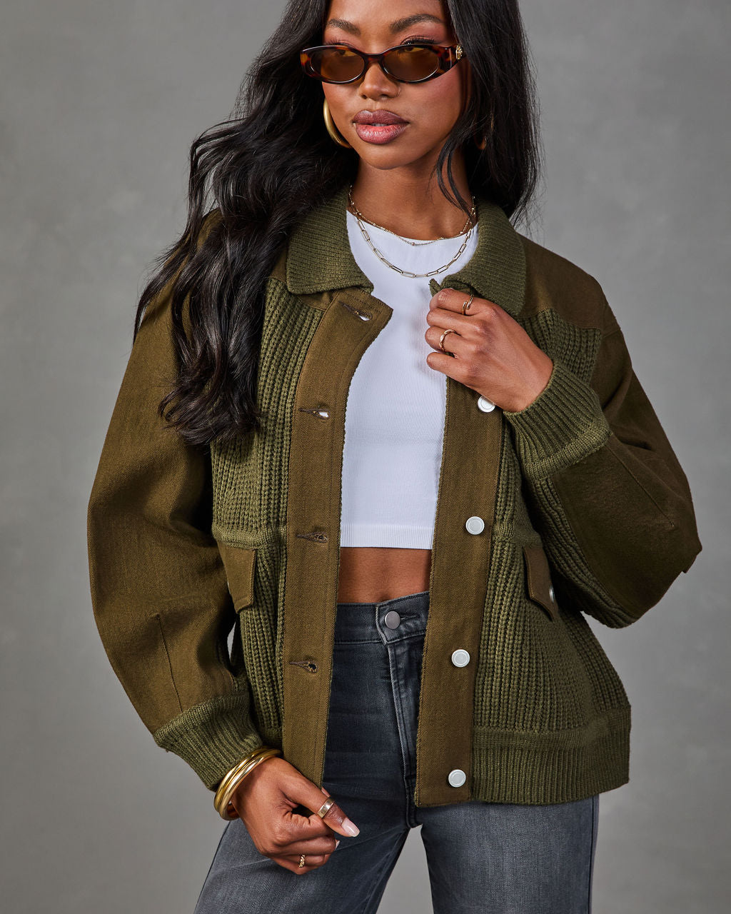 Downtown Babe Knit Color Block Sweater