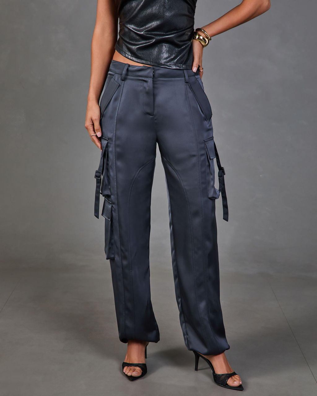 Dusk Affair Satin Cargo Pants