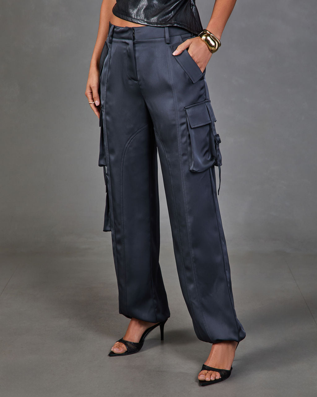 Dusk Affair Satin Cargo Pants