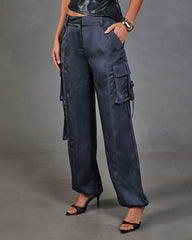 Dusk Affair Satin Cargo Pants