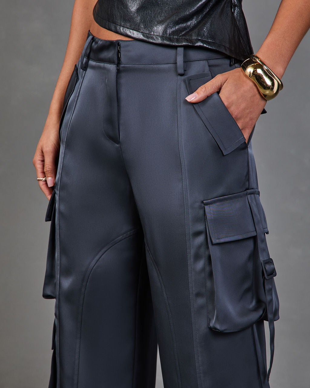 Dusk Affair Satin Cargo Pants