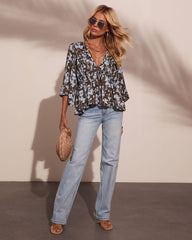 Sunlit Stories Floral Flyaway Blouse