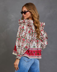 Sunbeam Society Paisley Tassel Tie Blouse