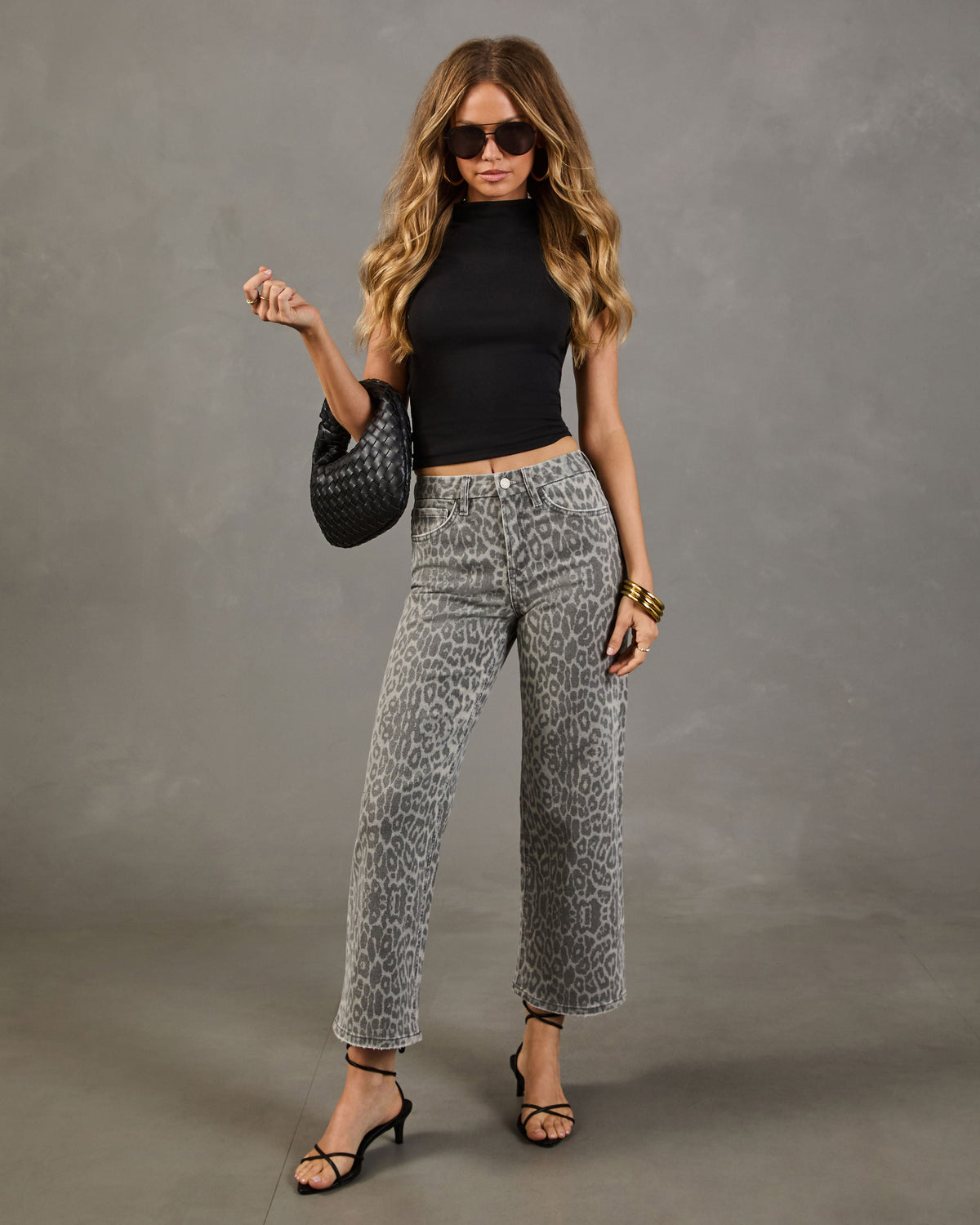 Jonnie High Rise Wide Leg Animal Print Jeans