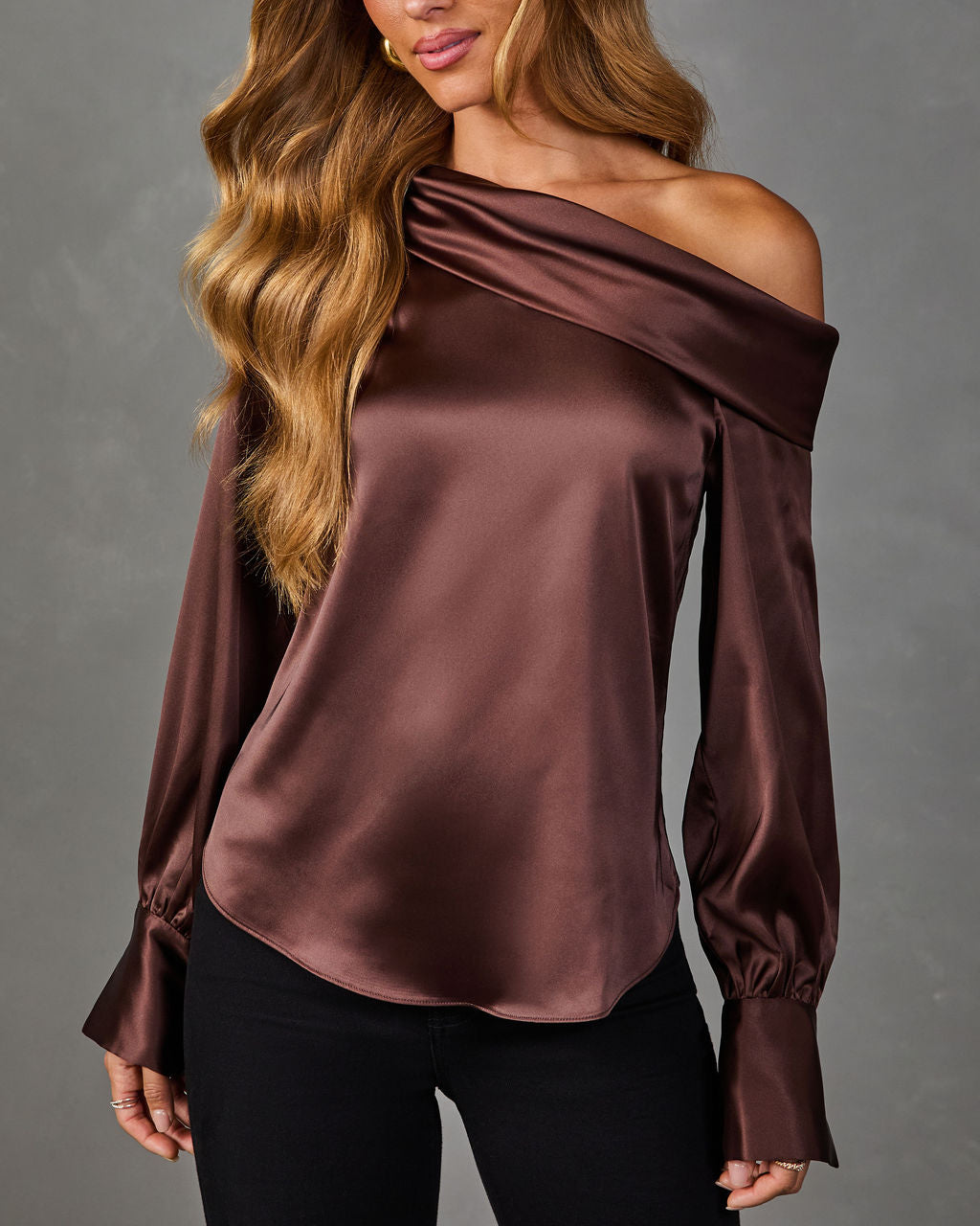 Quinn Satin Off the Shoulder Blouse