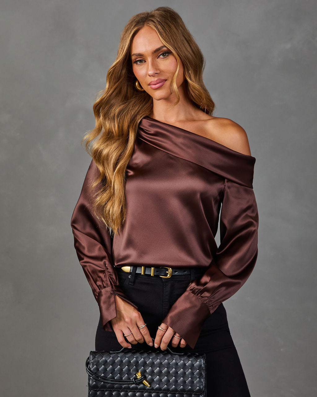 Quinn Satin Off the Shoulder Blouse