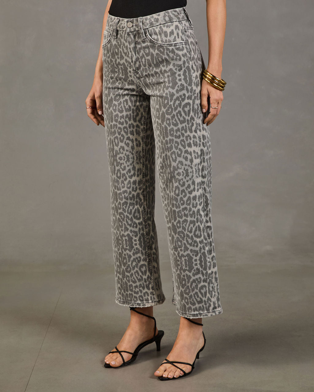Jonnie High Rise Wide Leg Animal Print Jeans