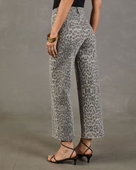 Jonnie High Rise Wide Leg Animal Print Jeans