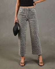 Jonnie High Rise Wide Leg Animal Print Jeans