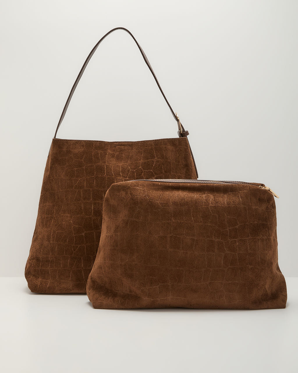 Linden Embossed Faux Suede Shoulder Bag