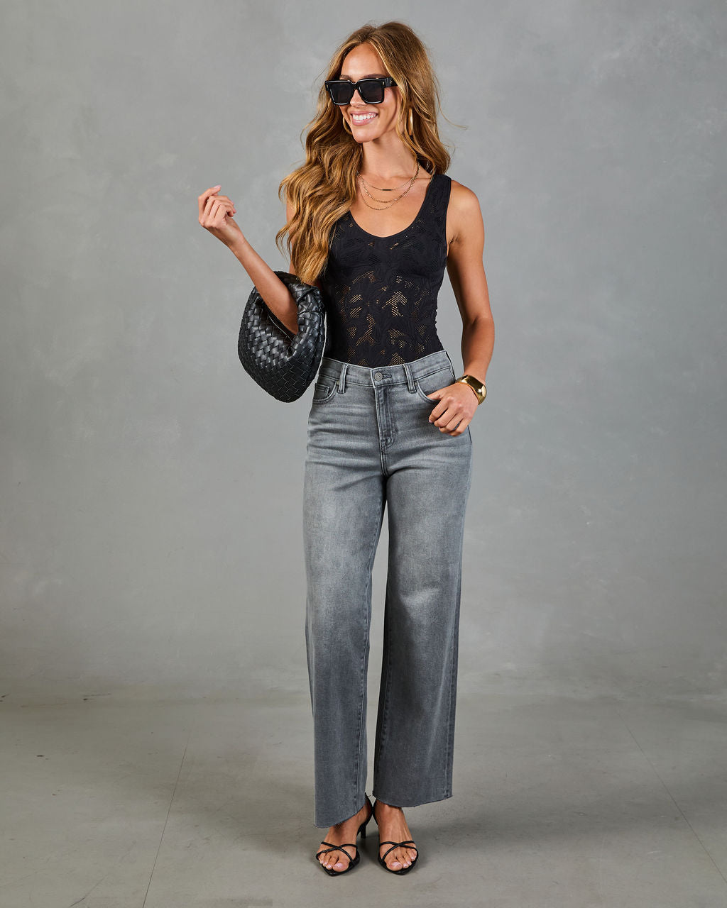 VICI Icon Super Stretch High Rise Raw Hem Straight Color Jeans