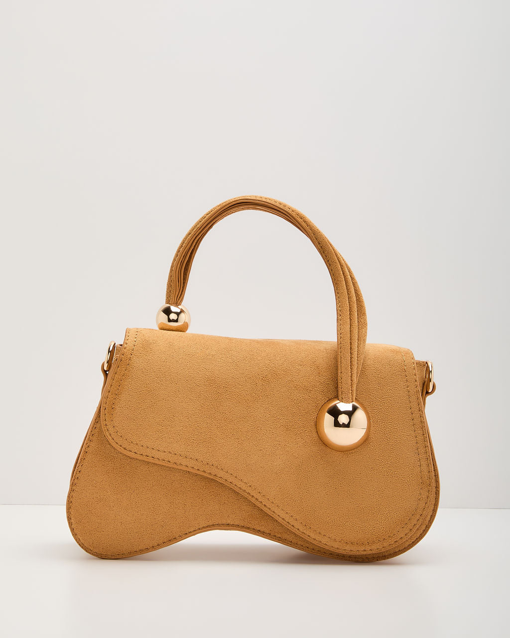 Reiss Faux Suede Top Handle Crossbody Bag
