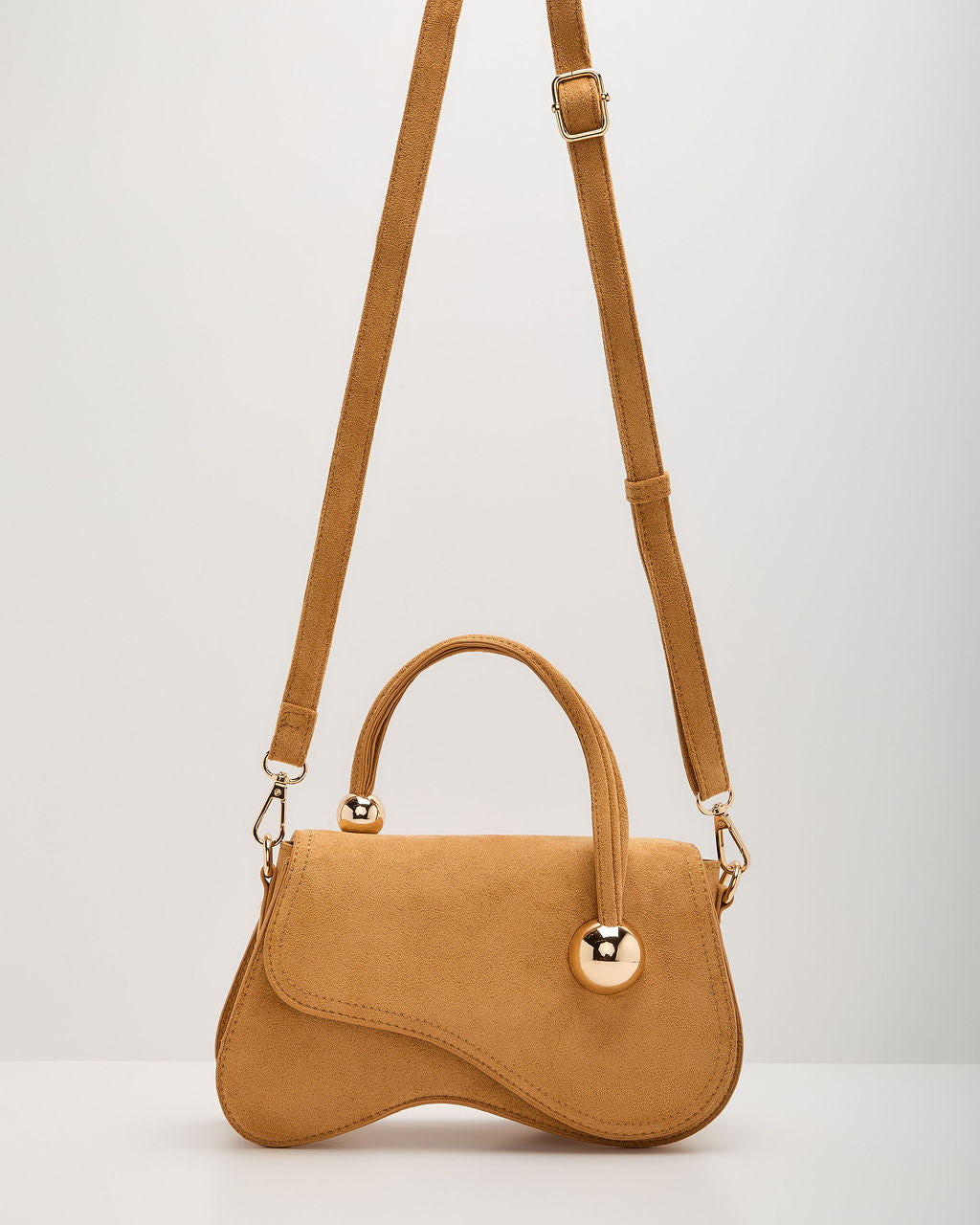 Reiss Faux Suede Top Handle Crossbody Bag