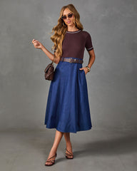 Fall Calling Belted Color Block Maxi Dress
