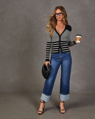 Shelia Striped Ribbed Knit Top