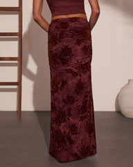 Blushing Rose Floral Burnout Maxi Skirt