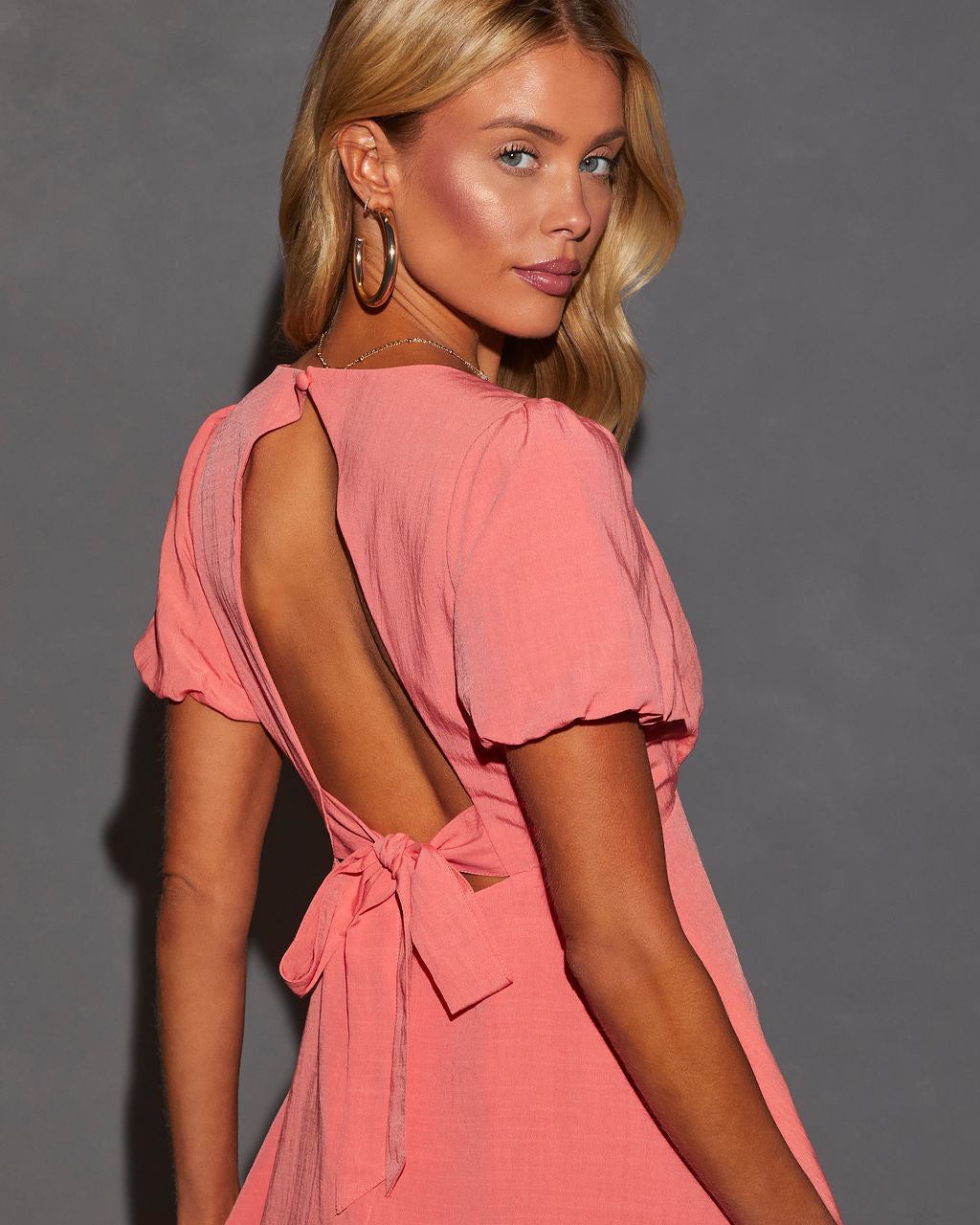 Maddy Open Back Babydoll Mini Dress