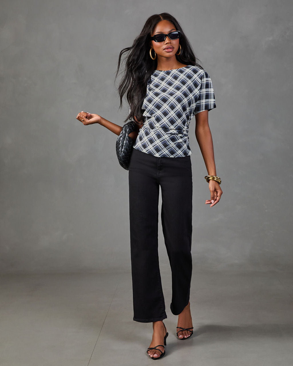 Jayde Plaid Short Sleeve Top