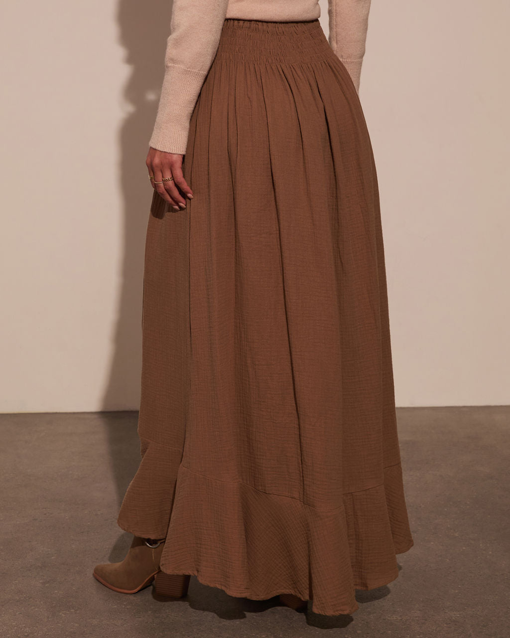 Serves Up Tie Waist Button Down Maxi Skirt