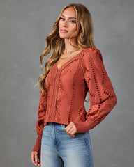 Gentle Whisper Cotton Eyelet Lace Blouse