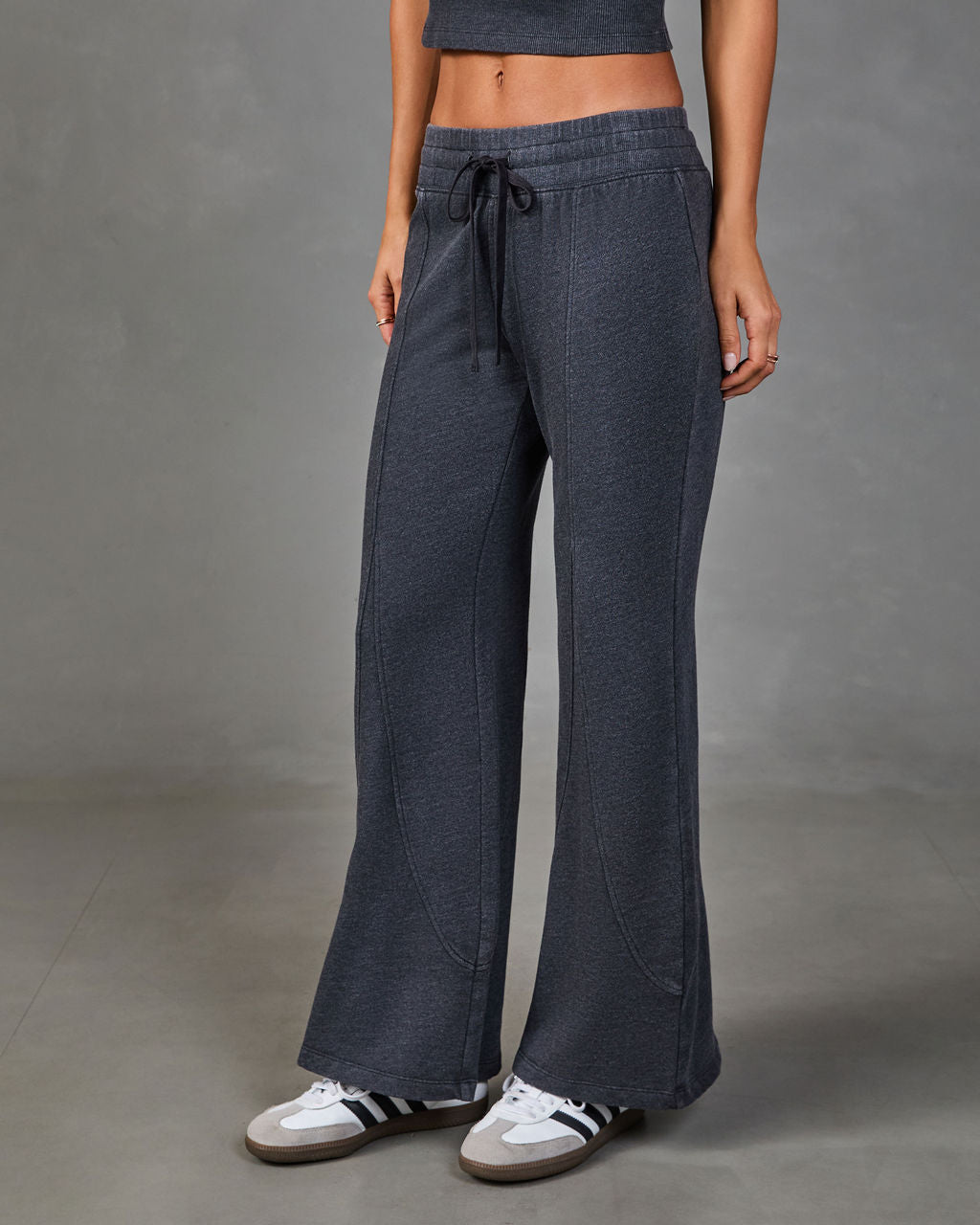 Maison Cozy Drawstring Wide Leg Lounge Pants