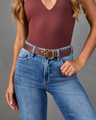 Coiled Grace Vegan Leather Snake Buckle Belt