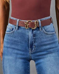 Coiled Grace Vegan Leather Snake Buckle Belt