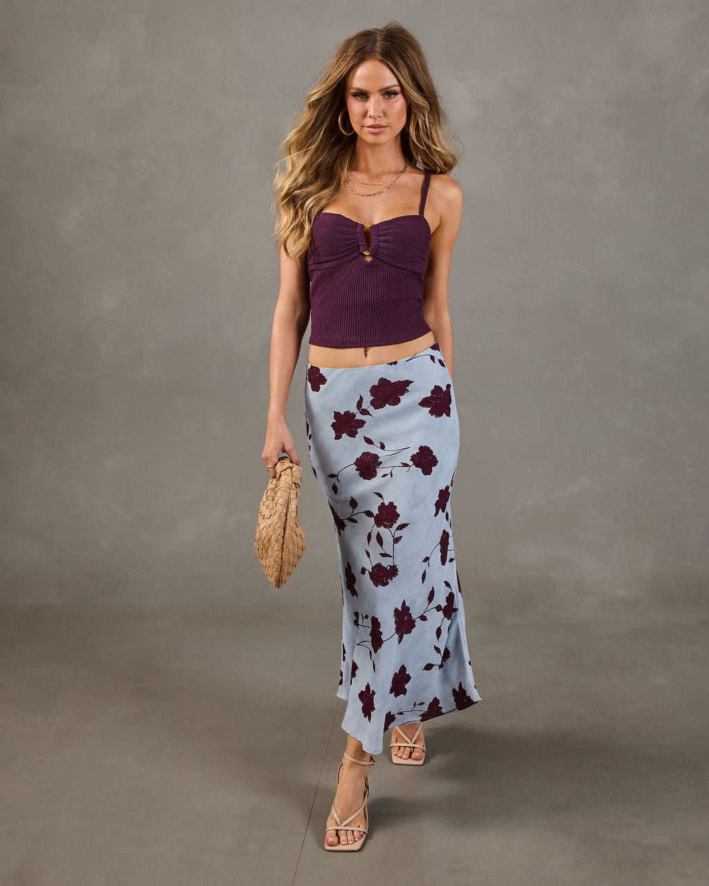 Summer Noir Ribbed Cut Out Cami