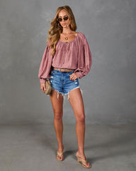 Moonlit Rose Neck Tie Blouse