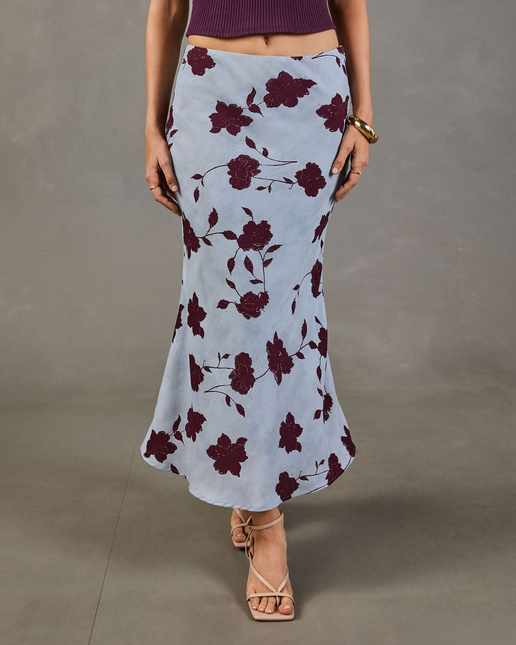 Sunset Roses Floral Maxi Skirt