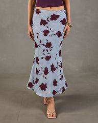 Sunset Roses Floral Maxi Skirt