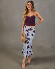 Sunset Roses Floral Maxi Skirt