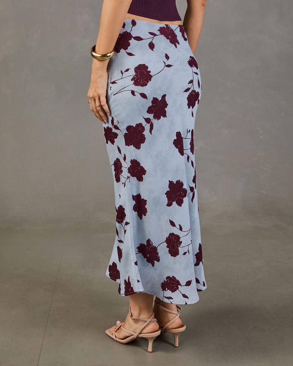 Sunset Roses Floral Maxi Skirt