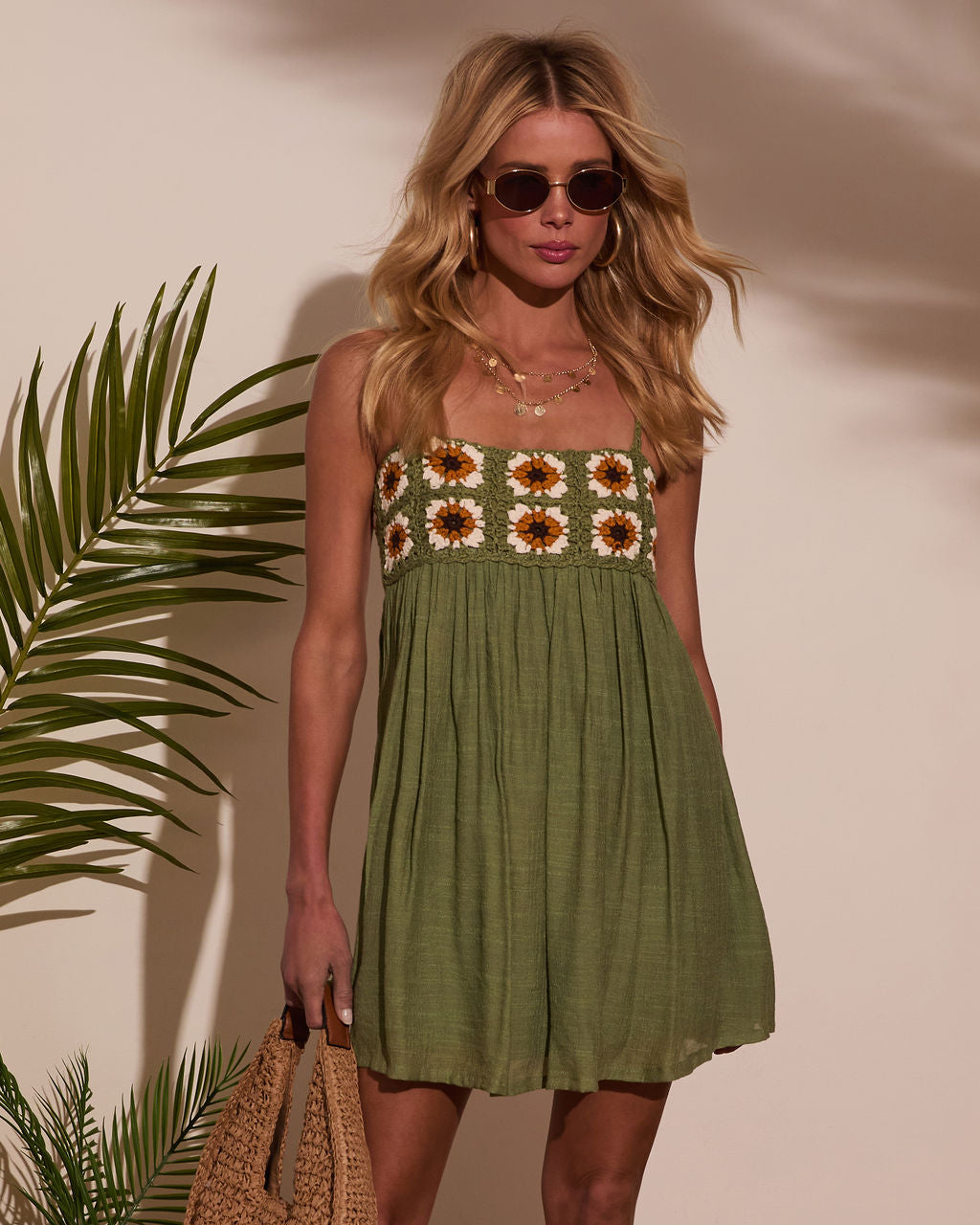 Kelilah Crochet Detail Mini Dress