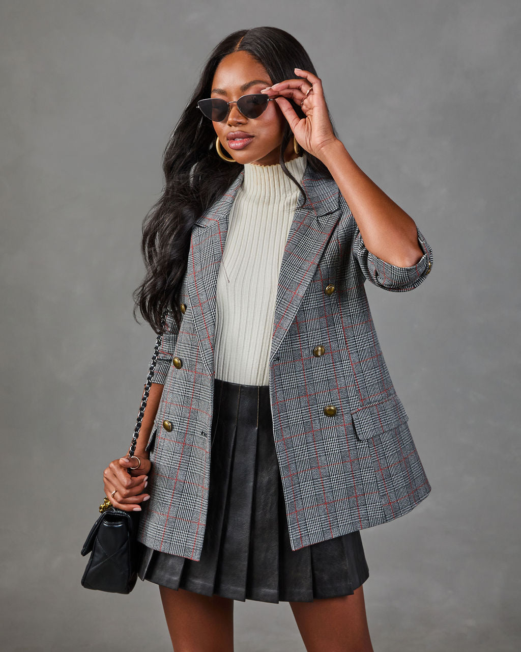 Whitmore Plaid Double Breasted Blazer