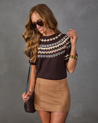 Piper Knit Fair Isle Short Sleeve Sweater