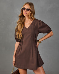 Jayde Pleated Cotton Twill Mini Dress