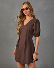 Jayde Pleated Cotton Twill Mini Dress